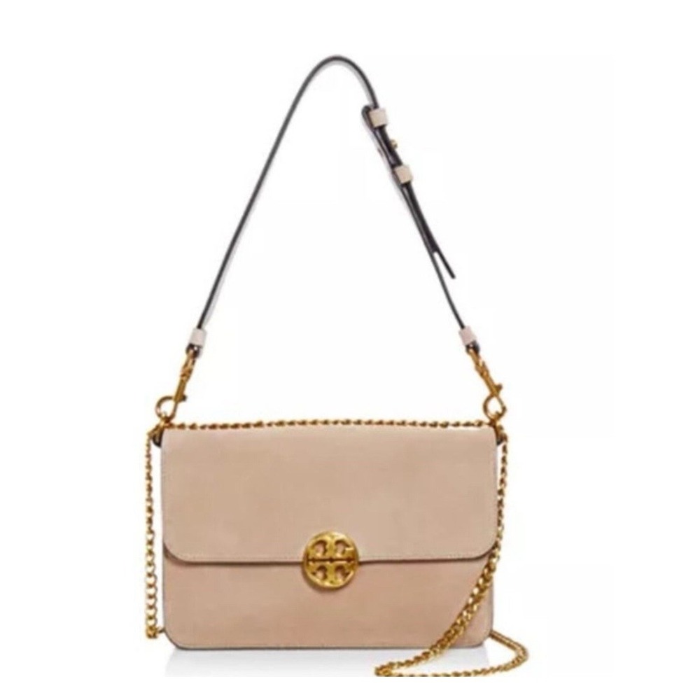 NWT Tory Burch Chelsea‎ Convertible Pink Chain Shoulder Bag Pale Apricot 498$